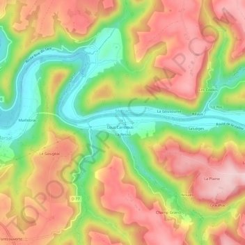 Carte topographique Fabas, altitude, relief