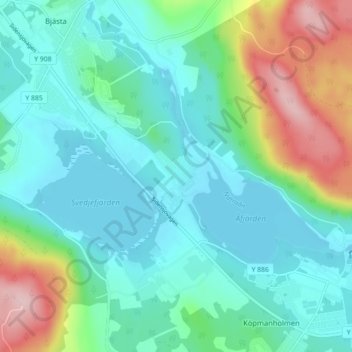 Carte topographique Åmynnet, altitude, relief