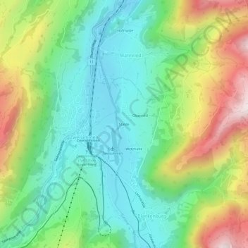 Carte topographique Stalde, altitude, relief