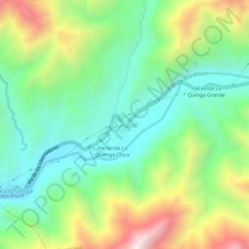 Carte topographique Quitasol, altitude, relief