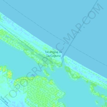 Carte topographique Tacarigua de La Laguna, altitude, relief