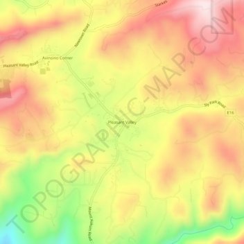 Carte topographique Pleasant Valley, altitude, relief