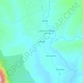 Carte topographique Canastra, altitude, relief