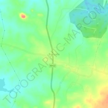 Carte topographique Bariyatu, altitude, relief