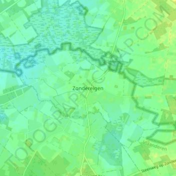Carte topographique Zondereigen, altitude, relief