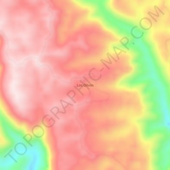 Carte topographique Los Olivos, altitude, relief