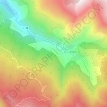Carte topographique Tartes, altitude, relief