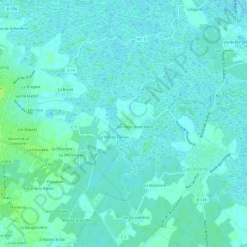 Carte topographique Arceau, altitude, relief