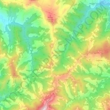 Carte topographique Losio, altitude, relief