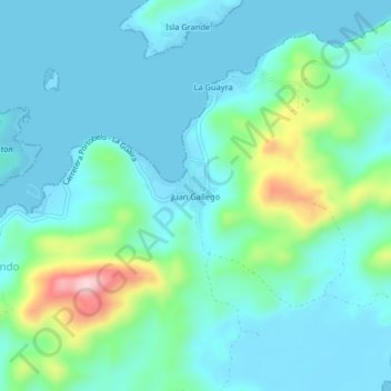 Carte topographique Juan Gallego, altitude, relief