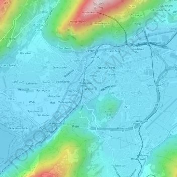 Carte topographique Möösli, altitude, relief