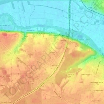 Carte topographique Coesnon, altitude, relief