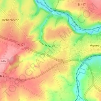 Carte topographique La Fouquelinière, altitude, relief
