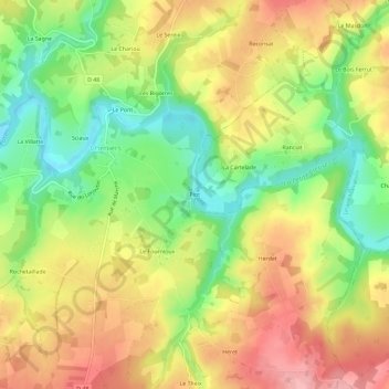 Carte topographique Piot, altitude, relief