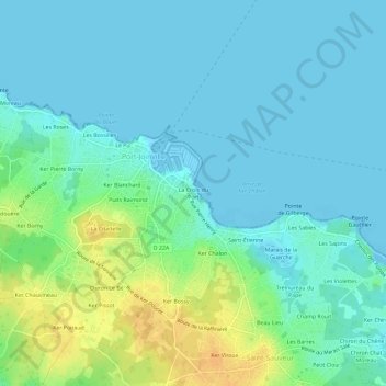 Carte topographique La Croix du Port, altitude, relief