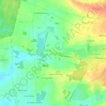 Carte topographique Clegreuc, altitude, relief
