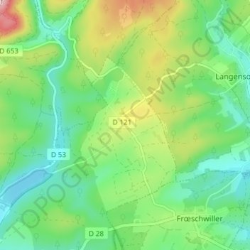 Carte topographique Nehwiller, altitude, relief