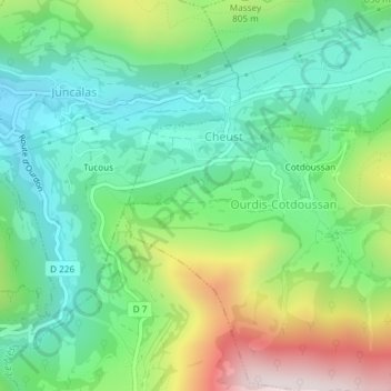 Carte topographique Mathe, altitude, relief