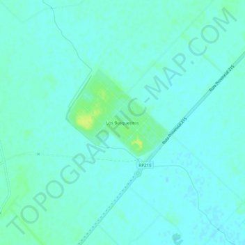 Carte topographique Los Bosquecitos, altitude, relief