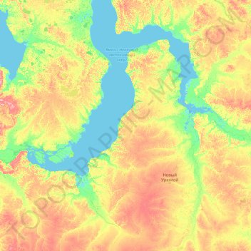 Carte topographique Yamalo-Nenets Autonomous Okrug, altitude, relief