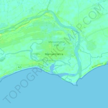 Carte topographique Maroantsetra, altitude, relief