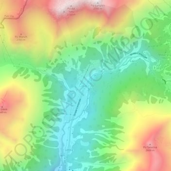 Carte topographique Casaccia, altitude, relief