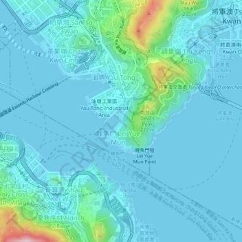Carte topographique On Li Sai Tsuen, altitude, relief