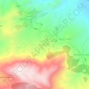 Carte topographique Sidi Zerrouk, altitude, relief