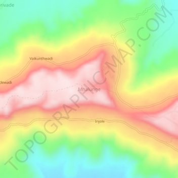 Carte topographique Mhalunge, altitude, relief