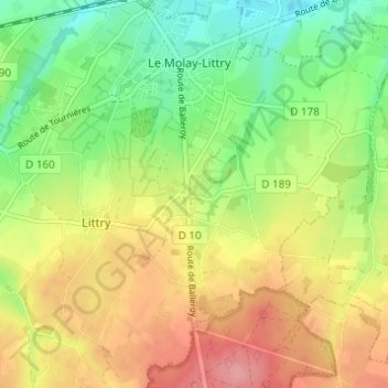 Carte topographique La Planquette, altitude, relief