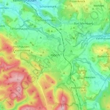 Carte topographique Horn, altitude, relief