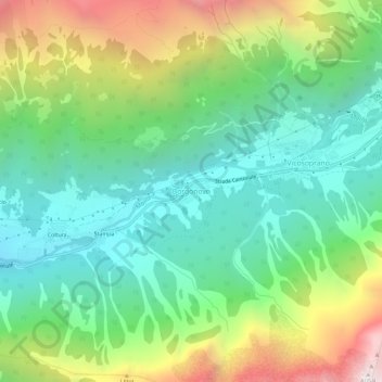 Carte topographique Borgonovo, altitude, relief