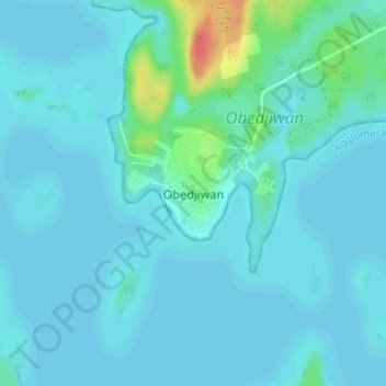 Carte topographique Obedjiwan, altitude, relief