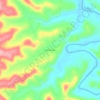 Carte topographique Sao Vicente, altitude, relief