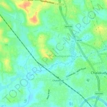 Carte topographique V.R Puram, altitude, relief
