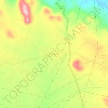 Carte topographique Pithoria, altitude, relief