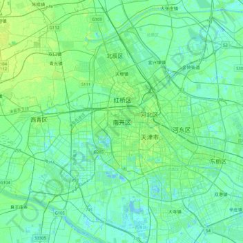 Carte topographique Nankai, altitude, relief