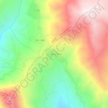 Carte topographique Ccoñamuro, altitude, relief