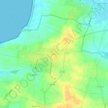 Carte topographique Nantilly, altitude, relief