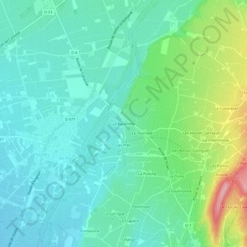 Carte topographique La Baumette, altitude, relief