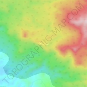Carte topographique Baringin, altitude, relief