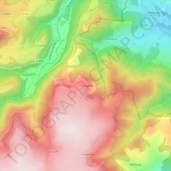 Carte topographique Trossagne, altitude, relief