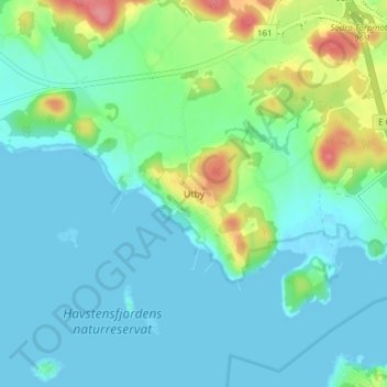 Carte topographique Utby, altitude, relief