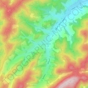 Carte topographique Welschensteinach, altitude, relief