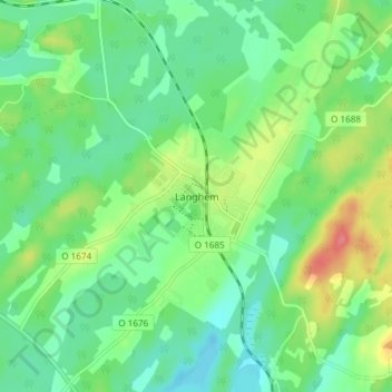 Carte topographique Länghem, altitude, relief