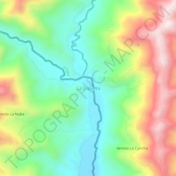 Carte topographique La Esparta, altitude, relief