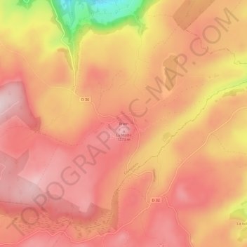 Carte topographique Brion, altitude, relief