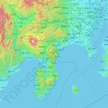 Carte topographique Ashigarashimo County, altitude, relief