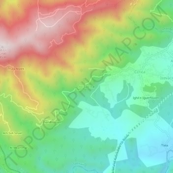 Carte topographique Aït Saâda, altitude, relief