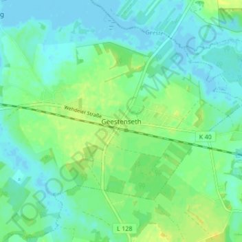 Carte topographique Geestenseth, altitude, relief